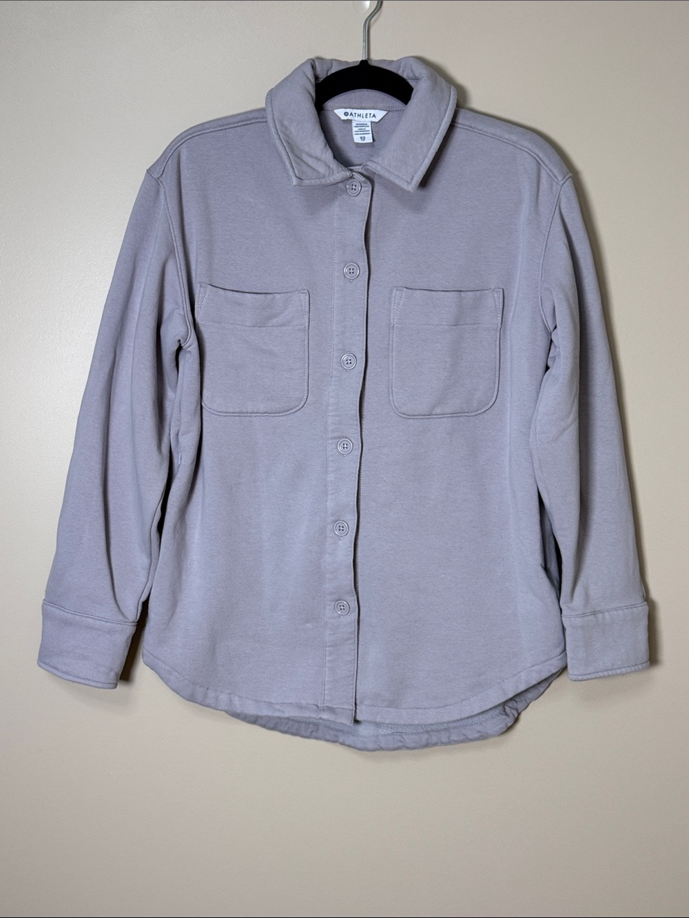 Athleta Light Purple Button-Down Shirt Jacket XS